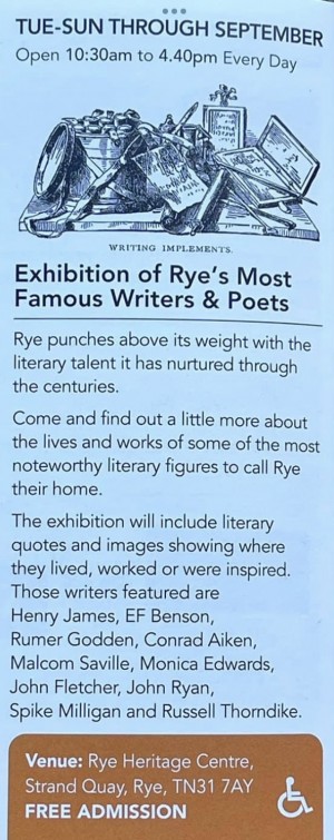 Rye exhibition in September includes Malcolm Saville